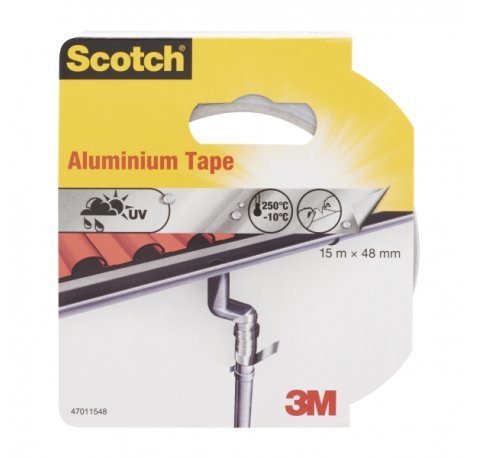 Scotch Cinta Adhesiva de Aluminio - 15m x 48mm - Color Aluminio
