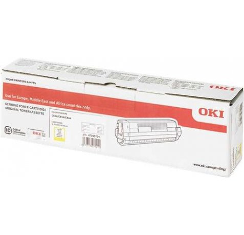 OKI C824 / C834 / C844 Amarillo Cartucho de Toner Original - 47095701