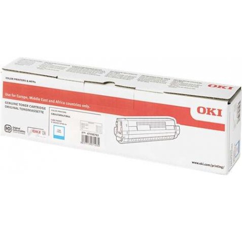 OKI C824 / C834 / C844 Cyan Cartucho de Toner Original - 47095703