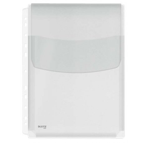 Leitz Pack de 5 Fundas Fuelle con Solapa A4 Multitaladro 11 - Capacidad 200 Hojas - Fabricada en PVC de 170 Micras - Expansibles hasta 20mm - Textura Lisa