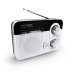 Metronic Radio Portatil AM/FM y Onda Larga - Colo blanco