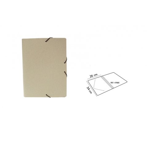 Mariola ECO Carpeta Sencilla de Carton 100% Reciclado - TamaÃ±o Folio - Medidas 34x26cm - Cierre con Goma Elastica - Color Gris (8 uds)