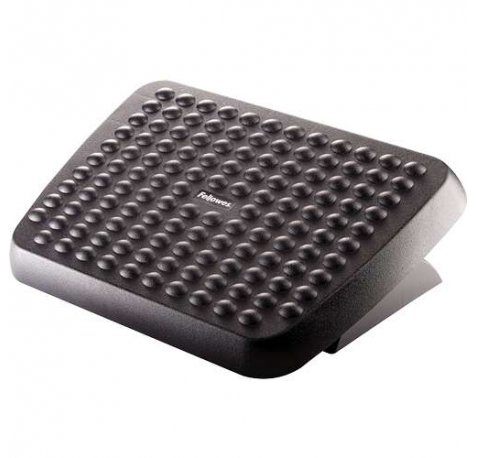 Fellowes Reposapies Ajustable Ergonomico - Superficie Estilo Masaje - 2 Ajustes de Altura - Color Negro