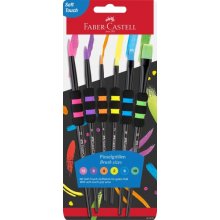 Faber-Castell Pack de 6 Pinceles Sinteticos de Diferentes TamaÃ±os y Colores - Agarre Soft Touch - Color del Cuerpo Negro