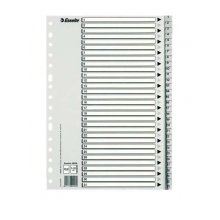 Esselte Bolsa de 25 Indices Numericos de Plastico - Pestañas 1 al 31 - Multitaladro - Formato Folio - Color Gris