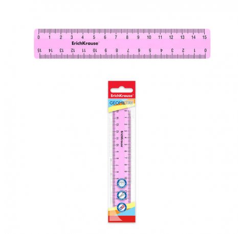 Erichkrause Regla Pastel - 15cm - Rosa - Bolsa de Polietileno