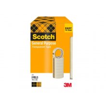 Scotch 508 Pack de 8 Cintas Adhesivas 19mm x 66m - Transparente