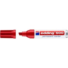 Edding 500 Rotulador Permanente - Punta Biselada - Trazo entre 2  y 7 mm. - Recargable - Secado Instantaneo - Color Rojo (10 uds)