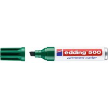 Edding 500 Rotulador Permanente - Punta Biselada - Trazo entre 2 y 7 mm. - Recargable - Secado Instantaneo - Color Verde (10 uds)