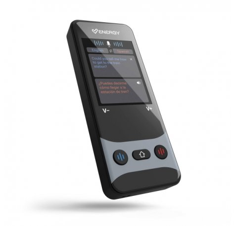 Energy Sistem AI Translator Traductor Inteligente - Traduccion Simultanea de Voz en 160 Idiomas con Wifi y 21 Sin Conexion - Pantalla 2.4" - 2W - Camara Para Traduccion de Textos e Imagenes - Tasa de Cambio de Monedas - Reproductor MP3 - Bluetooth - Color