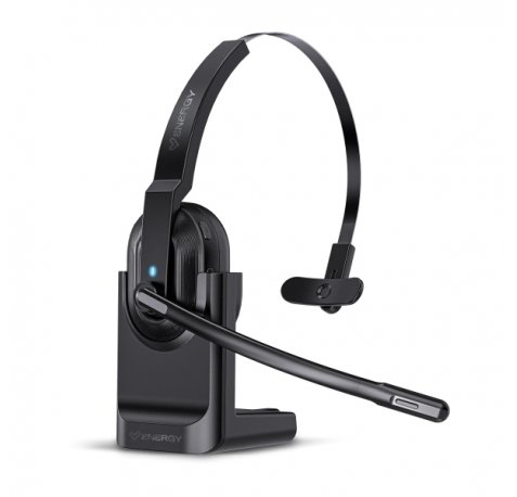 Energy Sistem Voice Pure Office Auriculares Inalambricos - Bluetooth 5.0, 2,4Ghz - Conexion Multipunto Telefono y Ordenador - Microfono con Cancelacion de Ruido - Color Negro