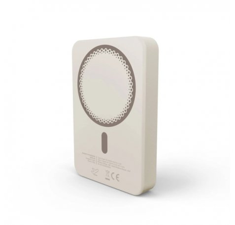 Energy Sistem Magnetic Powerbank Inalambrico Magnetico 10000 mAh - 15W Carga Inalambrica, 20W por Cable - Carga Inteligente y Rapida - Carga Simultanea - Sensor NTC - USB-C - Color Crema