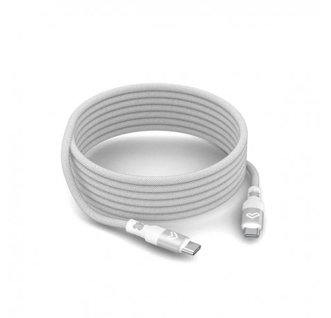 Energy Sistem Magnet Roll Cable USB-C 2.0 - Hasta 60W y 480Mbps - Compatible con PowerDelivery - Recubierto con PVC y Algodon - 1.5 Metros - Color Blanco