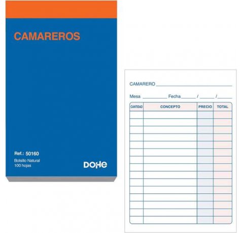 Dohe Talonario de Comandas - Bolsillo Natural - 100 Hojas - Sencillo