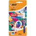 Bic 4 Colours Decors Hydro Pack de 1 Boligrafo de Bola Retractil + Corrector Pocket Mouse 5mmx6m - Punta Media de 1.0mm - Tinta con Base de Aceite - 4 Colores