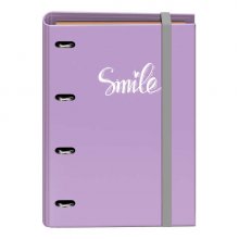 Dohe Serie Pastel Carpeta de 4 Anillas Formato A4 con Recambio de 100 Hojas - 4 Separadores de Colores - Cierre con Goma Elastica - Anillas de 35mm - Color Morado Pastel