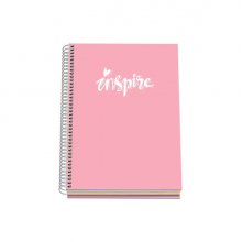 Dohe Serie Pastel Cuaderno con Espiral - Tamaño A5 de 100 Hojas 90gr - Hojas Microperforadas con 2 Taladros - Cuadricula 5mm - Color Rosa Pastel