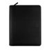 Finocam Andrea Portadocumentos de Mano - Piel de Vacuno - Cremallera - Formato A4 - 210x297mm - Bloc de Notas - Papel de 70g/m2 - Bolsillo Interior - Portaboligrafo - Color Negro