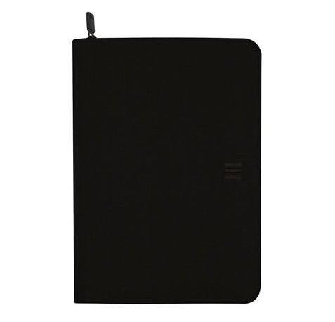 Finocam Serie 00 J955.3 Portadocumentos de Mano - Biomaterial de Cactus - Cremallera - Formato A5 - 148x210mm - Bloc de Notas - Papel de 70g/m2 - Bolsillo Interior - Portaboligrafo - Color Negro