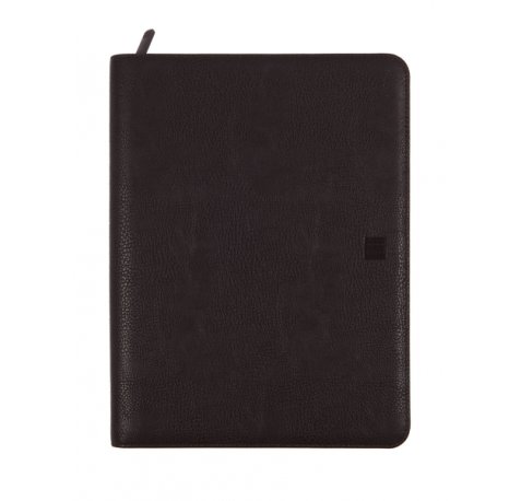 Finocam Focus Portadocumentos de Mano - Biomaterial de Cactus - Cremallera - Formato A4 - 210x297mm - Bloc de Notas - Papel de 70g/m2 - Bolsillo Interior - Portaboligrafo - Color Negro