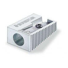 Staedtler Expositor de 20 Sacapuntas Metalicos con Cuchilla de Metal - Angulo de Afilado de 23° - 1 Agujero (20 uds)