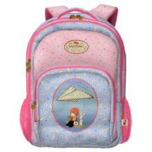 Dohe Santoro Poppi Loves Messenger Mochila Escolar Grande - 3 Compartimentos - Bolsillos Laterales - Tirantes Acolchados y Ajustables - Asa Superior - Adaptable a Carro