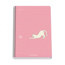 Dohe Santoro Felines Cuaderno Espiral Tapa Rigida - Tamaño Folio de 80 Hojas 90gr - Hojas con Cuadricula 4mm