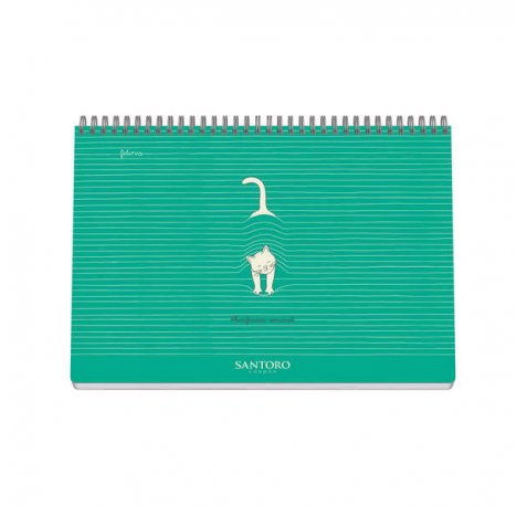 Dohe Santoro Felines Planificador Perpetuo Espiral Wireo Tapa Semirigida - Encuadernacion Horizontal Tamaño A4 - Interior Semana Vista 64 Hojas - Hojas Impresas a 2 Colores