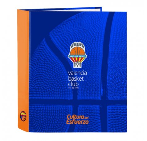 Safta Valencia Basket Carpeta con 4 Anillas 40mm - Tapas Duras Forradas - Formato Folio - 270x60x330mm - Color Azul Oscuro