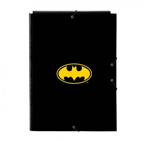 Safta Batman Game Over Carpeta con 3 Solapas - Tapas Duras Forradas - Formato Folio - Cierre con Gomas - 260x25x335mm - Color Negro