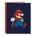 Safta Super Mario Trick Carpeta de 4 Anillas de 25mm - Formato Folio - Tapas Duras Forradas - 26.5x33x4cm - Color Rojo