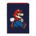 Safta Super Mario Trick Carpeta de 3 Solapas - Formato Folio - Cierre con Gomas Elasticas - Tapas Duras Forradas - 26x33.5x2.5cm - Color Azul Marino