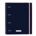 Safta el Ganso Eclipse Carpeta con 4 Anillas 35mm - Tapas Duras Forradas - Recambio 100 Hojas - Cuadriculas 5x5mm - Cierre Elastico - Incluye Separadores - 270x35x320mm - Color Azul Marino