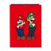 Safta Super Mario Mamma Mia Carpeta con 3 Solapas - Tapas Duras Forradas - Formato Folio - Cierre con Gomas - 260x25x335mm - Color Rojo