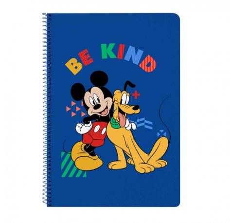 Safta Mickey Mouse Today Libreta con Espiral - Formato Folio - 80 Hojas de Papel 80g/m2 - Cuadriculas 4x4mm - Tapas Duras Glasofonadas - Margen Lateral - 215x10x310mm - Color Azul