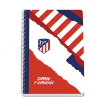 Dohe Atletico de Madrid Coraje y Corazon Cuaderno Espiral Tapa Rigida - TamaÃ±o Folio de 80 Hojas 90gr - Hojas con Cuadricula 4mm