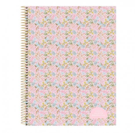 Safta VMB Bloc de Notas A4 - Tapas Duras - 120 Hojas Cuadriculas - Espiral Metalico - Separadores de Colores - Gramaje 80g/m2 - 210x10x297mm - Color Rosa