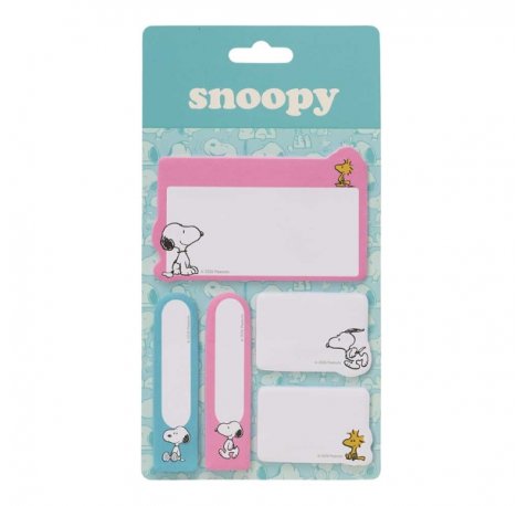 Safta Snoopy Pack de Notas Adhesivas - Formatos Surtidos - Cabecera para Colgar - 10x20cm - Colores Surtidos