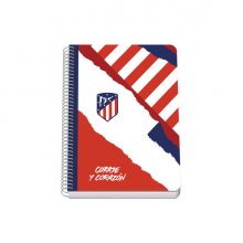 Dohe Atletico de Madrid Coraje y Corazon Cuaderno Espiral Tapa Rigida - TamaÃ±o A5 de 80 Hojas 90gr - Hojas con Cuadricula 4mm