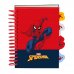 Safta Spider-Man Bloc de Notas - Formato A6 - 80 Hojas de 80 g/m2 - Espiral - Tapas Duras - 4 Separadores Interiores - 10.5x14.8cm - Color Rojo y Azul