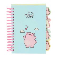 Safta Pembe The Pink Cat Bloc de Notas A6 - Tapas Duras - 80 Hojas - Gramaje 80g/m2 - Incluye 4 Separadores - 105x148mm - Color Azul Claro