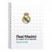 Safta Real Madrid Equipacion 26/27 Libreta con Espiral - Formato Cuarto - 80 Hojas de 80g/m2 - Cuadricula 4x4mm - Tapas Duras Glasofonadas - 15.5x22x1cm - Color Blanco