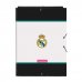 Safta Real Madrid Equipacion 26/27 Carpeta de 3 Solapas - Formato Folio - Cierre con Gomas Elasticas - Tapas Duras Forradas - 26x33.5x2.5cm - Color Blanco y Negro