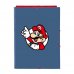 Safta Super Mario Carpeta de 3 Solapas - Formato Folio - Cierre con Gomas Elasticas - Tapas Duras Forradas - 26x33.5x2.5cm - Color Rojo y Azul