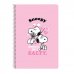 Safta Snoopy Libreta con Espiral - Formato Folio - 80 Hojas de 80g/m2 - Cuadricula 4x4mm - Tapas Duras Glasofonadas - 21.5x31x1cm - Color Rosa