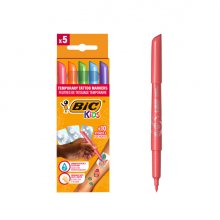 Bic Kids Tatuajes Pack de 5 Rotuladores + 10 Plantillas para Tatuajes Temporales - Tinta Dermatologicamente Testada y Sin Perfume - Colores Surtidos Bic Kids Tatuajes Pack de 5 Rotuladores + 10 Plantillas para Tatuajes Temporales - Tinta Dermatologicamente Testada y Sin Perfume - Colores Surtidos