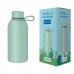 Dohe Botella Reutilizable 350ml - Acero Inoxidable de Doble Pared - Libre de BPA - Tapon Hermetico Antigoteo de Acero Inoxidable - Recubierta de Caucho - Color Verde