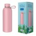Dohe Botella Reutilizable 500ml - Acero Inoxidable de Doble Pared - Libre de BPA - Tapon Hermetico Antigoteo de Acero Inoxidable - Recubierta de Caucho - Color Rosa