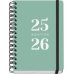 Dohe Grammar Agenda Escolar Espiral A6 - Dia Pagina - Papel 80g/m2 - Cubierta de Polipropileno - Cierre de Goma Elastica - Tamaño 10x15cm - Color Verde