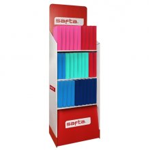 Safta Expositor de Papeleria - Capacidad de 335.4L - Estructura Robusta y Duradera - Presentacion Ordenada y Atractiva - 600x380x1900mm - Colores Surtidos